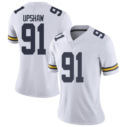 Taylor Upshaw Michigan Wolverines Women's NCAA #91 White Limited Brand Jordan College Stitched Football Jersey DLR7254DT